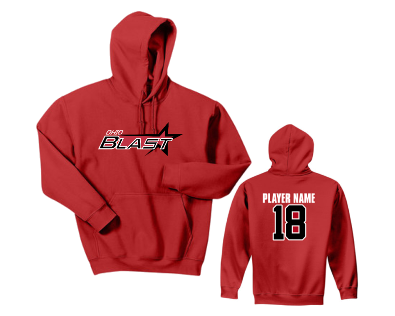 Ohio Blast - PC Youth Hooded Sweat Shirt w/ Player Name and Number (NEW ...
